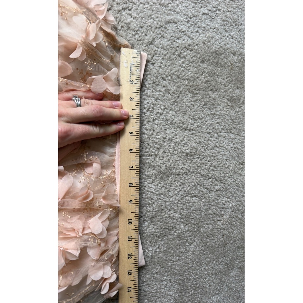 Anthropologie Eva Franco Skirt Fluttered Fete Tulle Petal Floral Blush Pink 0 - Picture 5 of 9
